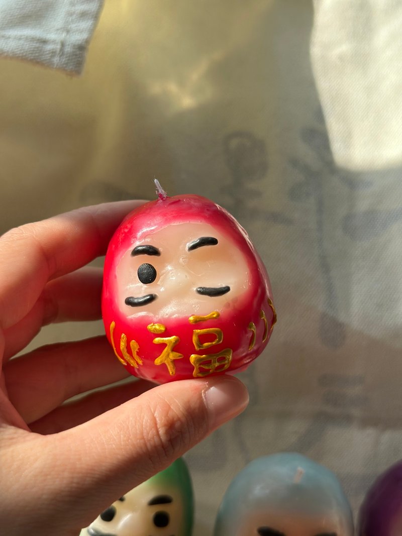 手工祈願達摩蠟燭 - 擺飾/家飾品 - 蠟 紅色