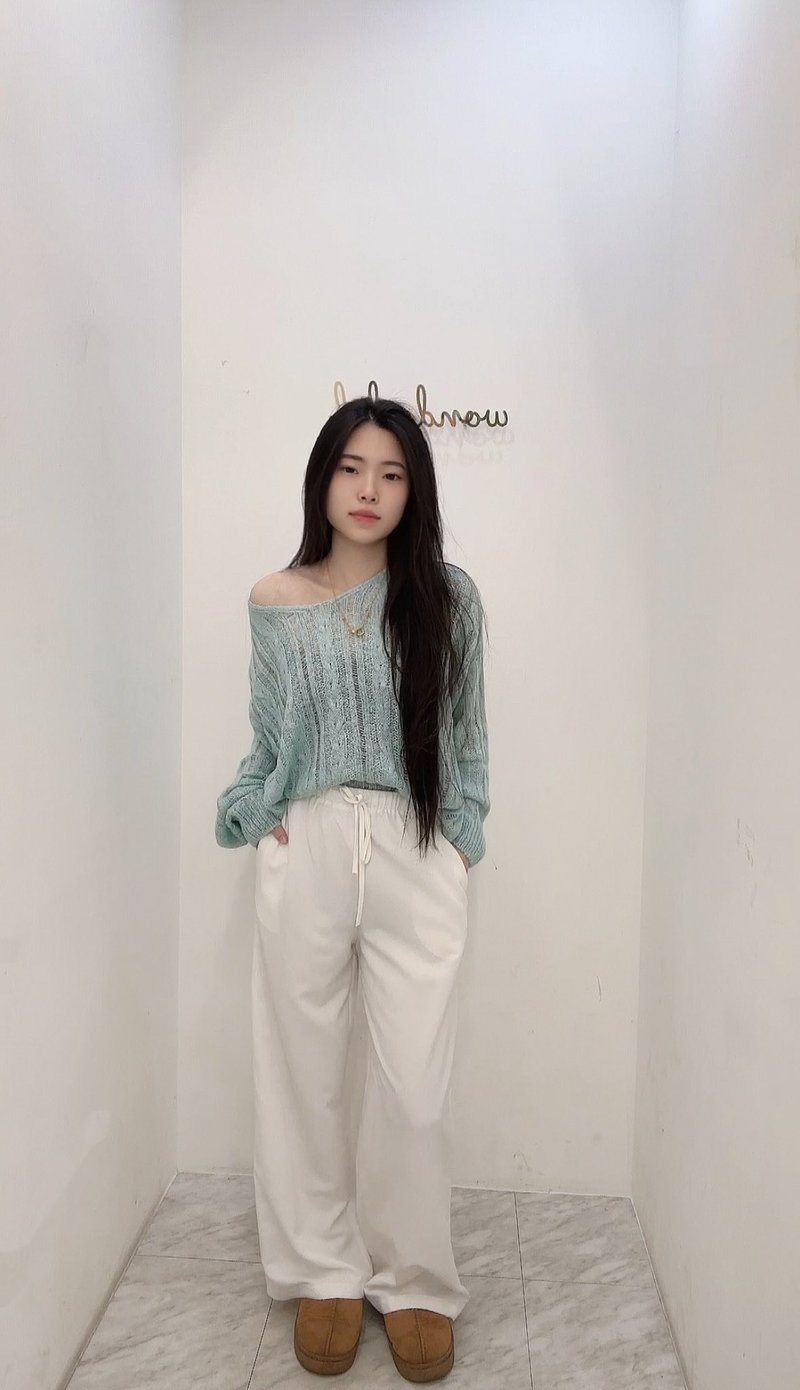 VENUS MIT 下縮口麻花針織衣 - 女毛衣/針織衫 - 其他材質 