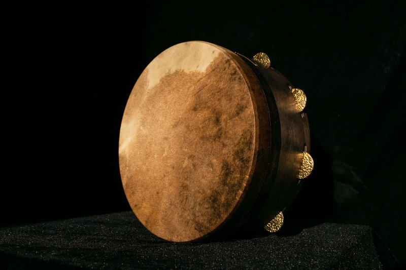 Bendir Frame Drum Ancient musical instrument - กีตาร์เครื่องดนตรี - หนังแท้ 