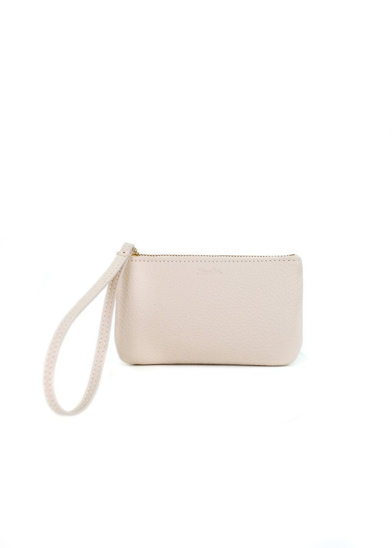 Wristlet Coin Purse (Shell) - Coin Purses - Genuine Leather White