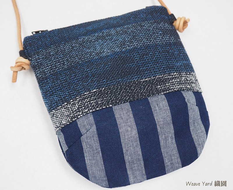 藍色織布側揹袋 - 側背包/斜孭袋 - 棉．麻 藍色