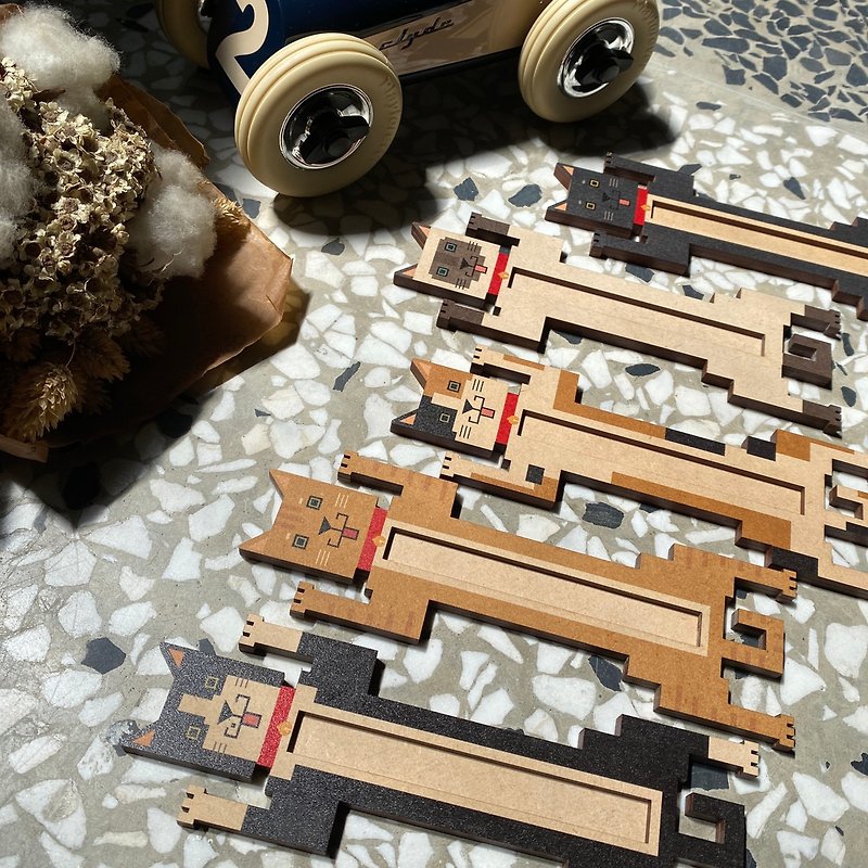 |ペットシリーズ-キャットパイ|木製プロストップサイン/合計5 - キャンプ・ピクニック - 木製 多色