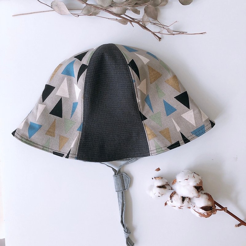 Shimoriya/Bucket Hat/Double-sided Hat/Iron Bridge Waterfront - หมวก - ผ้าฝ้าย/ผ้าลินิน สีเทา