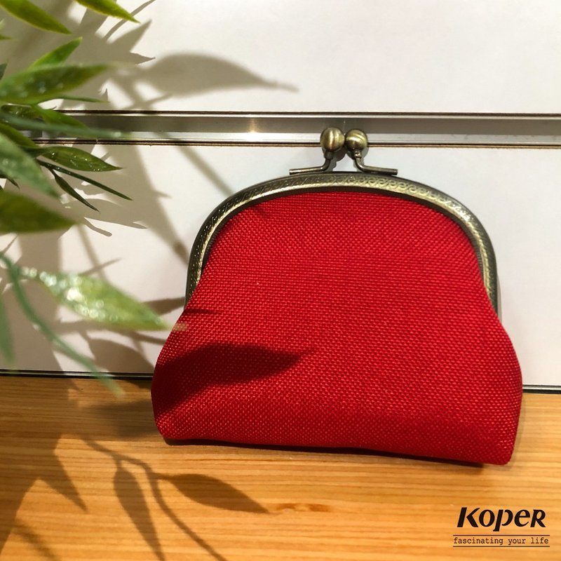 [Solid Bag] Drema Kiss Lock Bag/Purse - Passion Red - กระเป๋าใส่เหรียญ - ไนลอน สีแดง