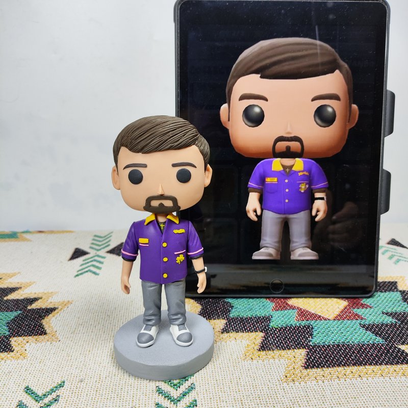 【客製化3D人像公仔】訂製手工Funko Pop男生朋友老公生日禮物 - 公仔/玩偶 - 黏土 多色