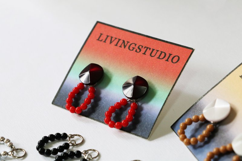 Ding Dong_Multicolor 2-wear handmade earrings - ต่างหู - พลาสติก หลากหลายสี