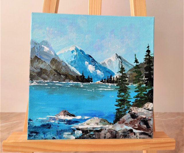 Blue Mountain Lake Acrylic store Painting