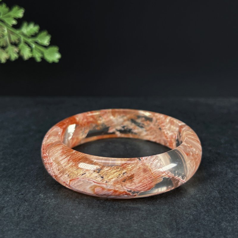 超稀有玻璃體雪花幽靈水晶手鐲53MM 冰透星光水晶手環 晶瑩 靈秀 - 手鍊/手環 - 水晶 