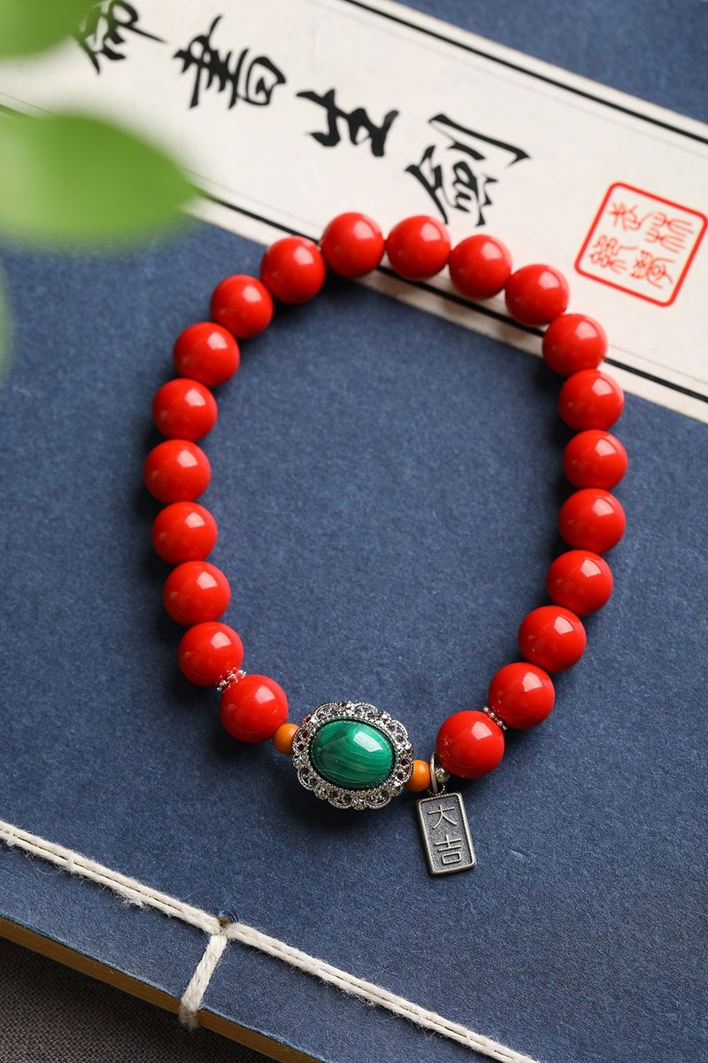 天然原礦硃砂精品紅砂單圈手鏈8mm左右硃砂含量高達95% - 手鍊/手環 - 寶石 