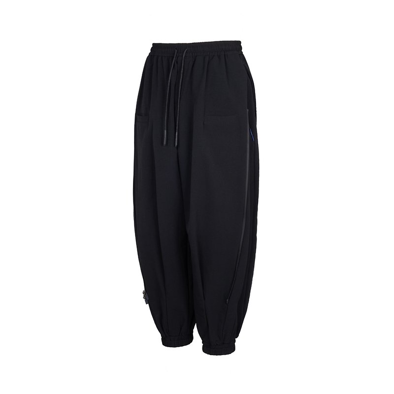 Workwear trousers, casual loose sports trousers, straight wide-leg trousers, drop-feel bloomers - Men's Pants - Other Materials Black