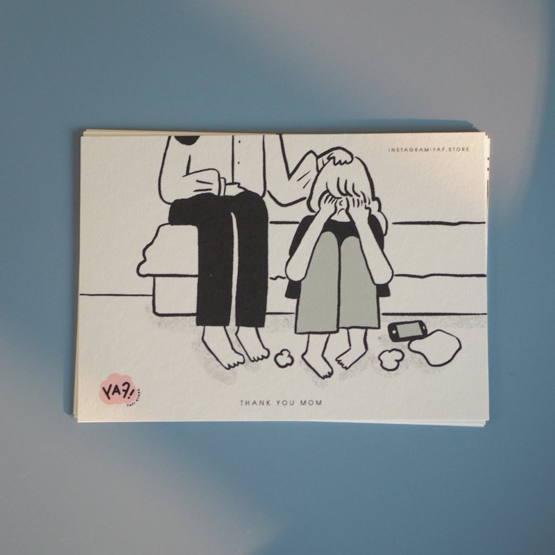 Thank you Mom Postcard | Mother's Day Card - 卡片/明信片 - 紙 白色