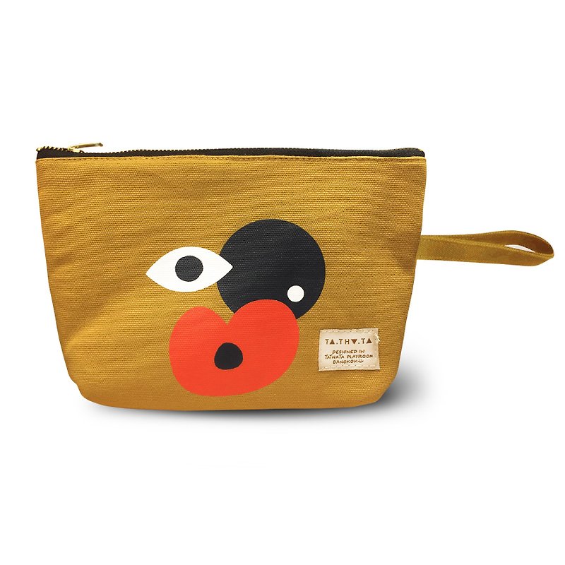 PIN yellow kiss : small pouch for small stuffs! from TATHATA, cosmetic bag, coin purse, makeup bag - PinkoiENcontent - Toiletry Bags & Pouches - Paper Yellow