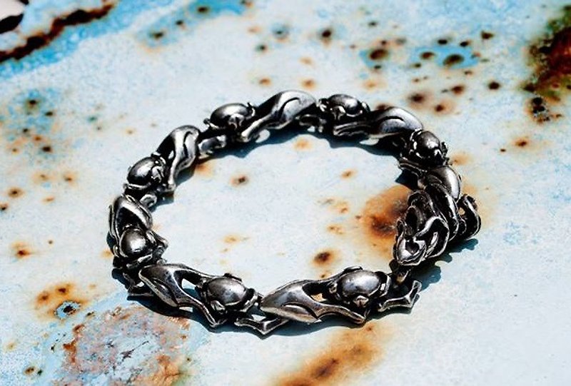 Alarein/Handmade Silver Jewelry/Knight Series/Bracelet/Kulobe - สร้อยข้อมือ - โลหะ สีเงิน