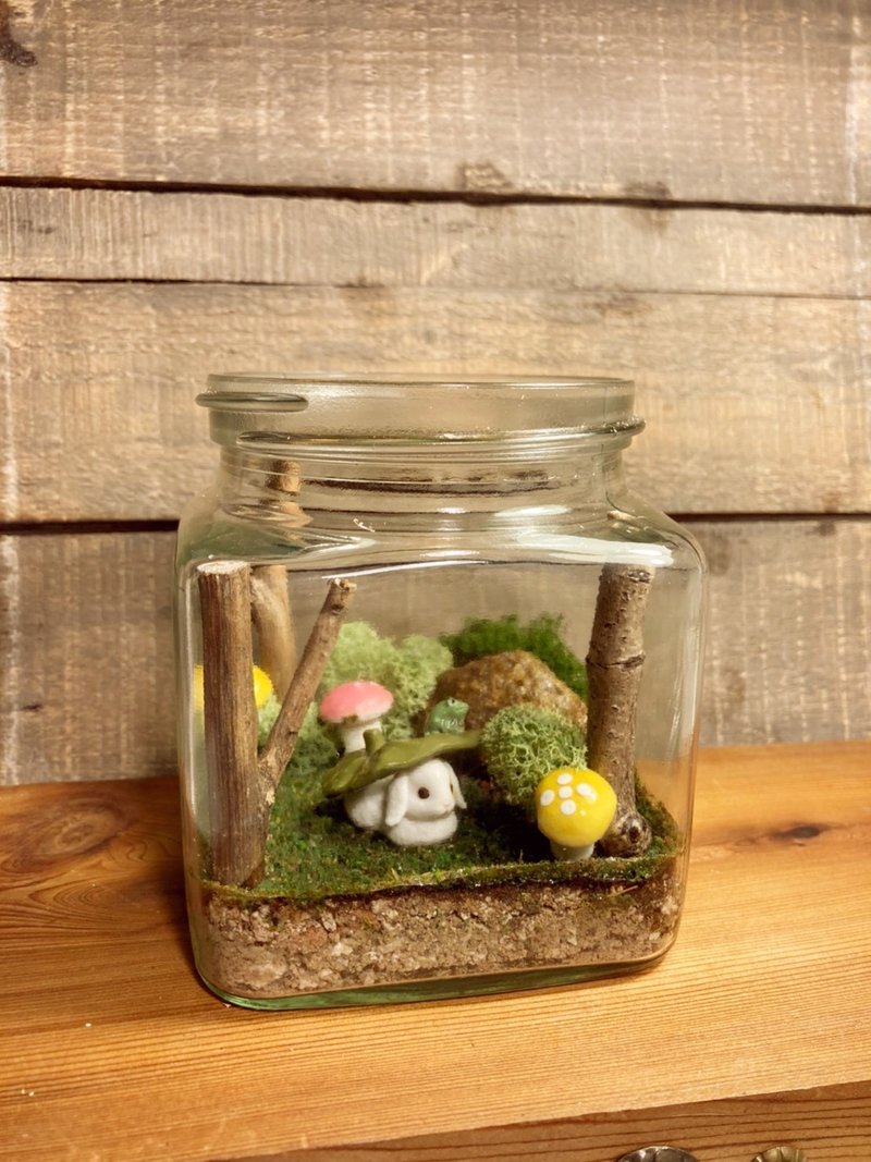 【Never withered forest bottle】Landscape night light / You in the rain - ของวางตกแต่ง - วัสดุอื่นๆ ขาว