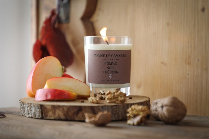 Cirerie de Gascogne Scented Candle - Apple-Black Tea-Walnut 180g - Candles & Candle Holders - Paper Brown