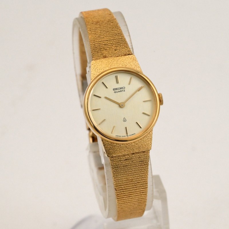 送料無料 Vintage SEIKO Ref.1400-0120 女性用 クォーツ腕時計 ゴールド 手錶 古董錶 復古手錶 日本直送 - 女錶 - 不鏽鋼 金色