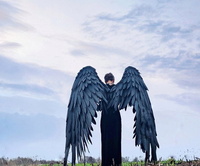 Movable Black Wings Devil Wings Fallen Angel Costume 