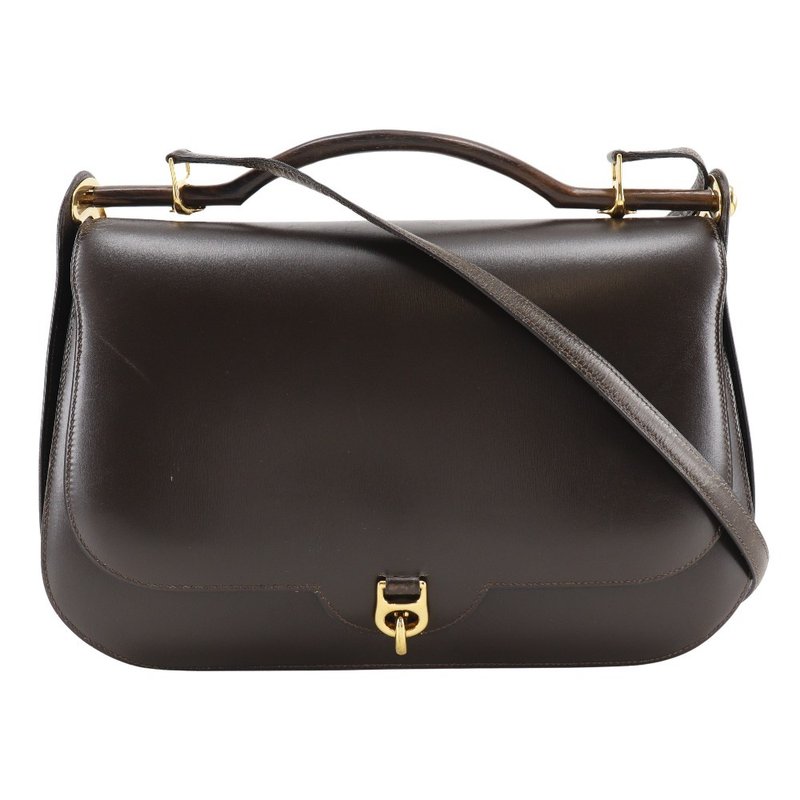 【日本直送】エルメス HERMES 2WAYショルダー ハンドバッグ ヴィンテージ ボックスカーフ 茶  レディース【中古】 - 手提包/手提袋 - 真皮 咖啡色