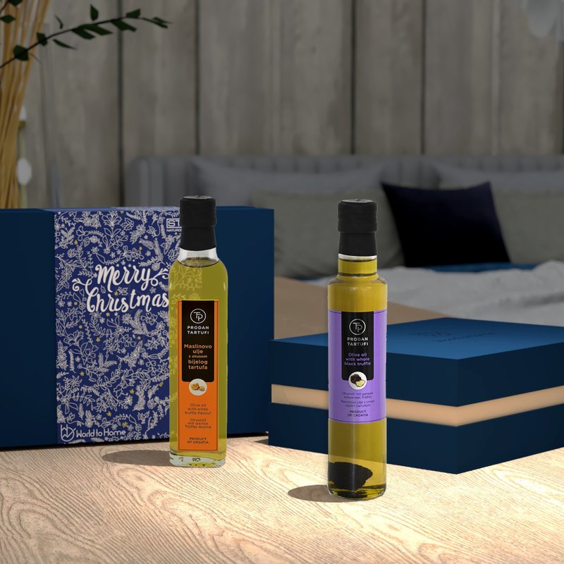 [Free Shipping Group] 2023 Practical Gift Bodin-Blue Diamond Christmas Truffle Olive Oil Gift Box-High Quality - Sauces & Condiments - Glass 