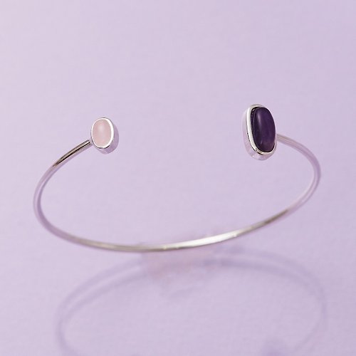 SOIRÉE BY N.Y. 蒔華芮設計師輕珠寶 簡約紫晶開口式手環