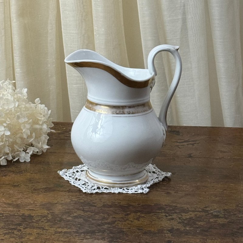 50611-絕美法國19世紀老巴黎瓷壺 - 茶壺/茶杯/茶具 - 瓷 銀色