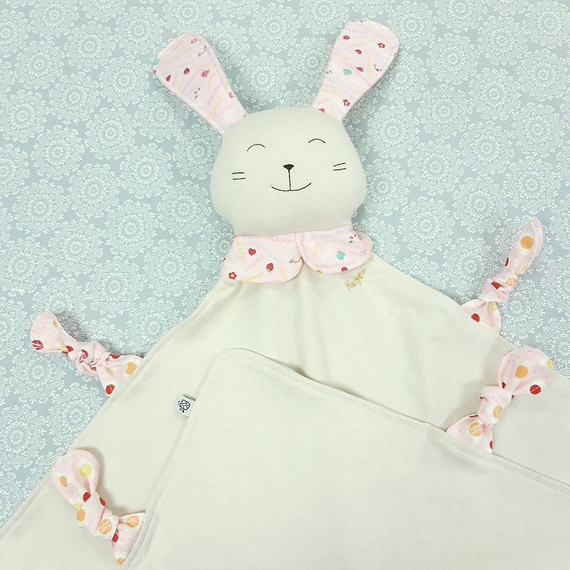 Animal head / baby comfort blanket / blanket / rabbit - Bibs - Cotton & Hemp 
