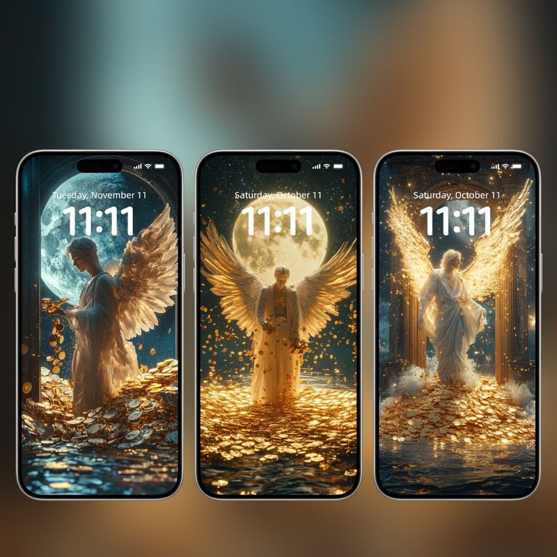 能量壁紙系列 |手機桌布| 豐盛天使 能量手機壁紙 W0020 - 電子似顏繪/繪畫/插畫 - 其他材質 