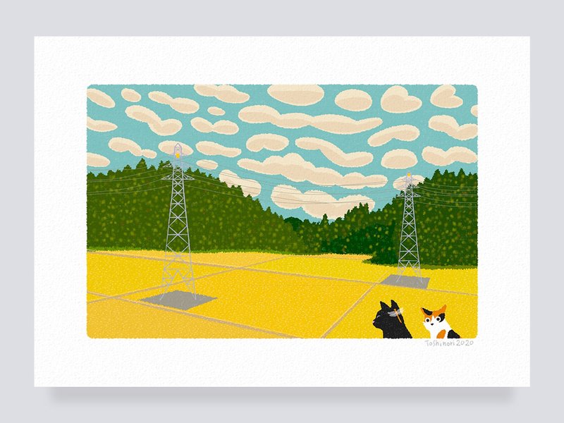 Art print / 09.  Scale cloud - โปสเตอร์ - กระดาษ สีส้ม