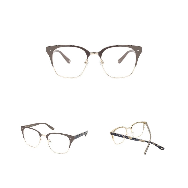 HEX Eyewear Johnny M Optical Glasses | Eyebrow Frames | Made in Taiwan | Metal Plastic Frame Glasses - Glasses & Frames - Other Materials 