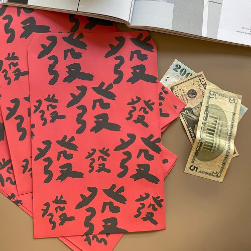 郭公館工作室 Guohouse studio-春聯專業品牌 【快速出貨】發發發大信封包裝袋 6入