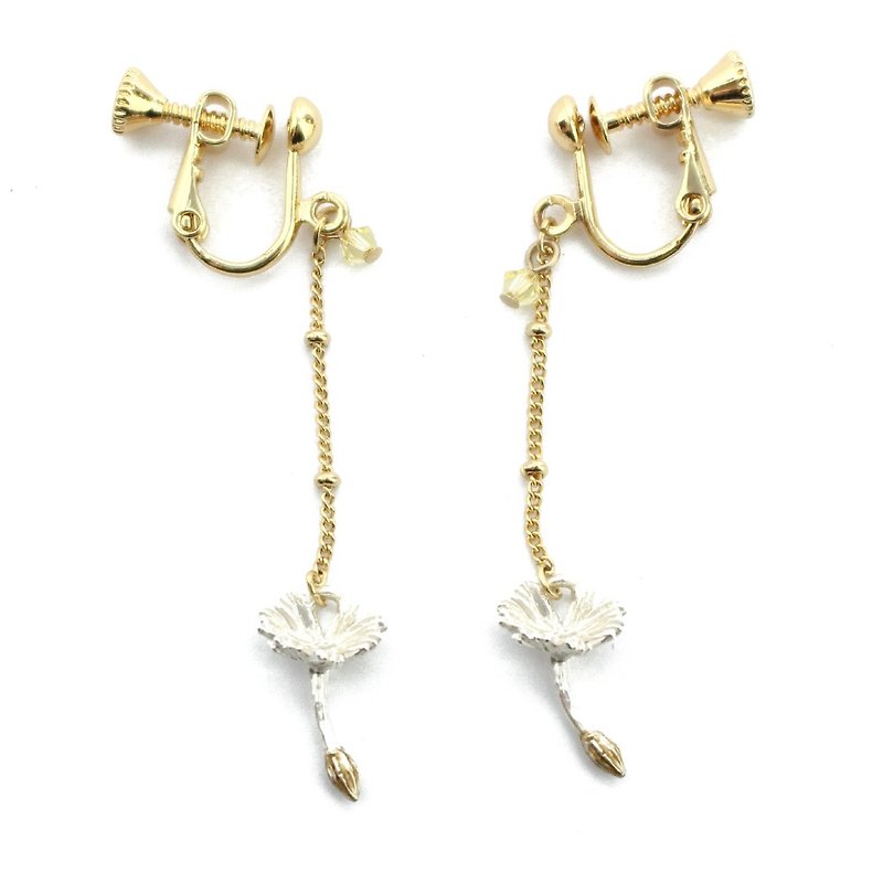 Dandelions seed Earring dandelion earring EA076 - Earrings & Clip-ons - Other Metals White