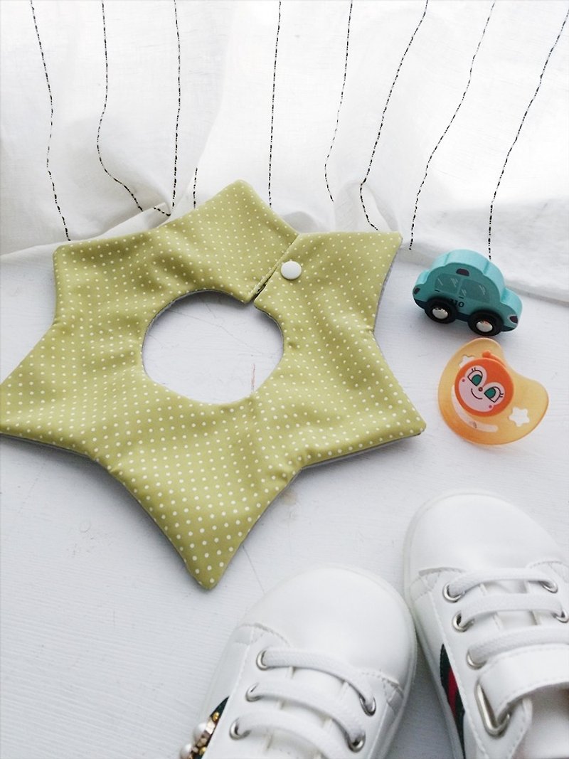hairmo cute little handmade baby bib / saliva towel-star version (free color) - ผ้ากันเปื้อน - ผ้าฝ้าย/ผ้าลินิน หลากหลายสี