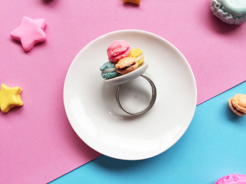 Combined macaron ring - 戒指 - 黏土 多色
