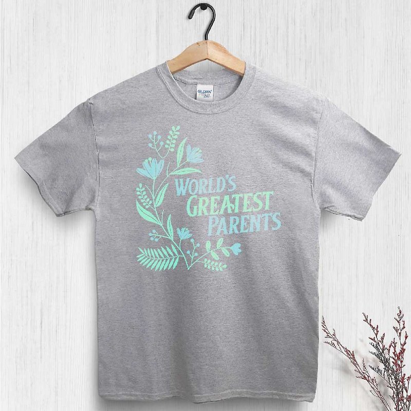 [Customized Gift] Gentle Cotton T-shirt Gray Short Sleeve Vivid Color Printing Unisex - Unisex Hoodies & T-Shirts - Cotton & Hemp Gray