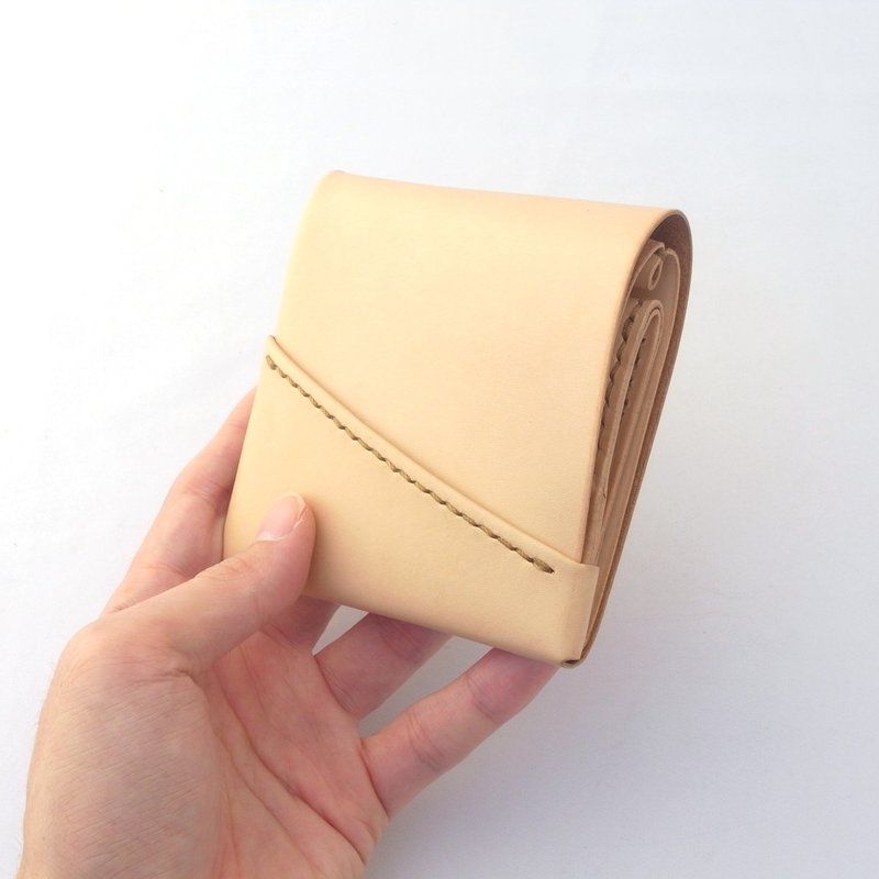 Right : Mini Wallet using Leather (Undyed) 【chotof/ちょとふ】 - Wallets - Genuine Leather Brown