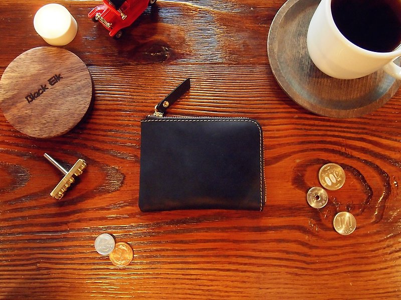 Leather coin purse - Coin Purses - Genuine Leather Black