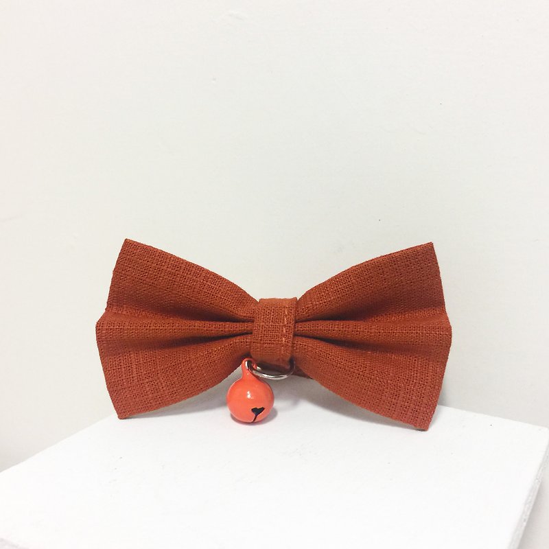 Orange Bowknot Pet Decoration Collar Cat Small Dog Mini Dog - Collars & Leashes - Cotton & Hemp Orange