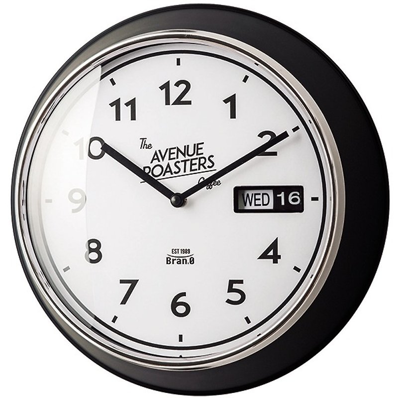 Veryan-day / date modeling wall clock (black) - Clocks - Plastic Black