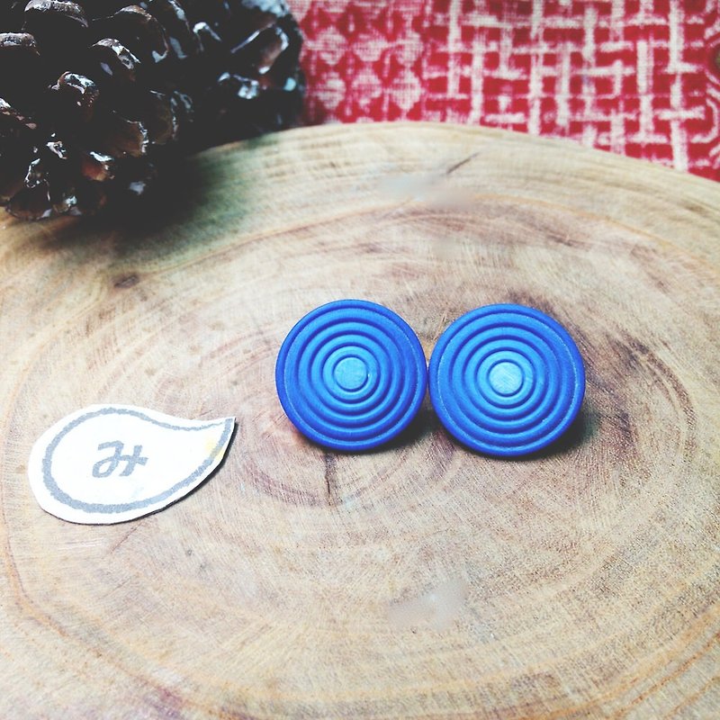 【 耳環 】水口先生的秘密*可改夾式 - 耳環/耳夾 - 塑膠 藍色