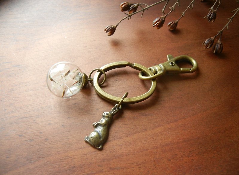 *coucoubird*Dandelion Alice Bunny Key Ring - ที่ห้อยกุญแจ - แก้ว หลากหลายสี