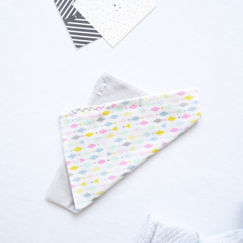 オーガニックコットンのハンカチ刺繍タオルハースnnのkaのカイ - 紫色のダイヤモンド - スタイ - コットン・麻 多色