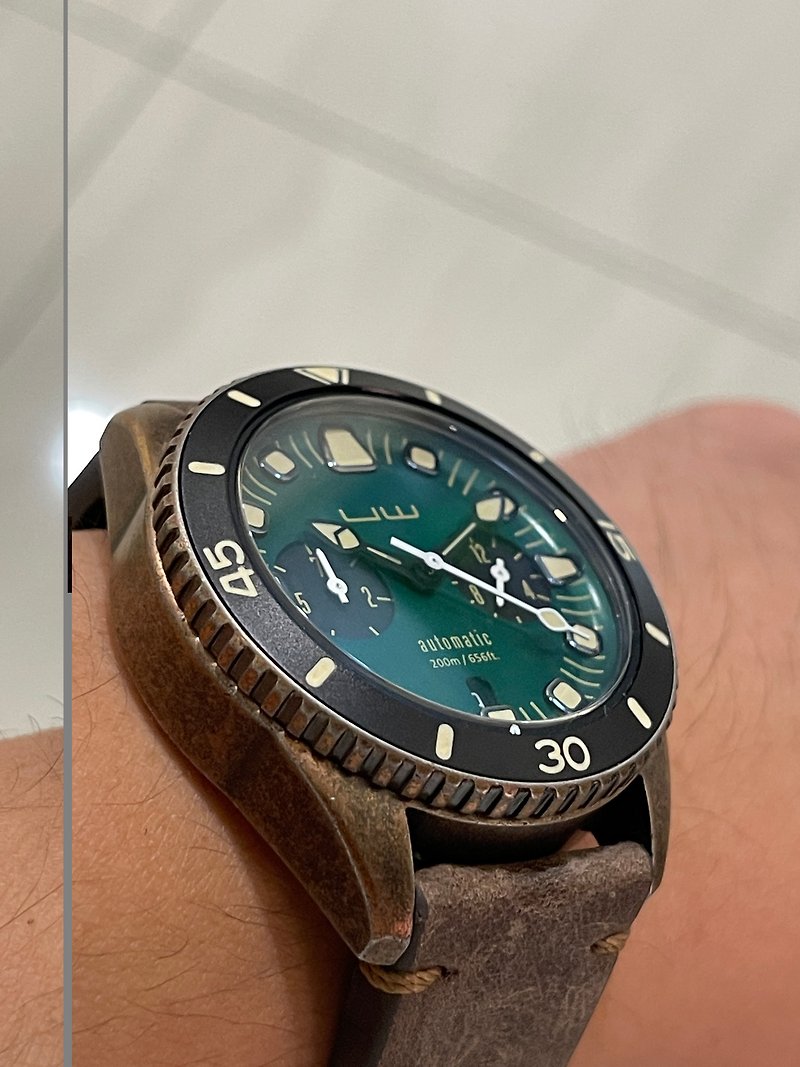 Swordfisher Swordfish #UX05 Mechanical Watch - Original Design for Diving - นาฬิกาผู้ชาย - สแตนเลส สีเขียว
