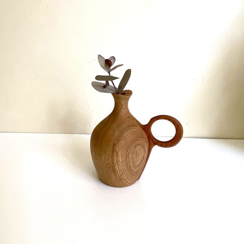 ドライフラワー用　一輪挿し　タモ　9.5cm - 花瓶/花器 - 木頭 