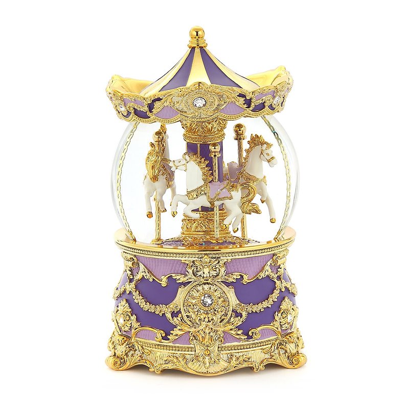 Exotic carousel (light) crystal ball music box lover birthday wedding gift healing small things - ของวางตกแต่ง - แก้ว 