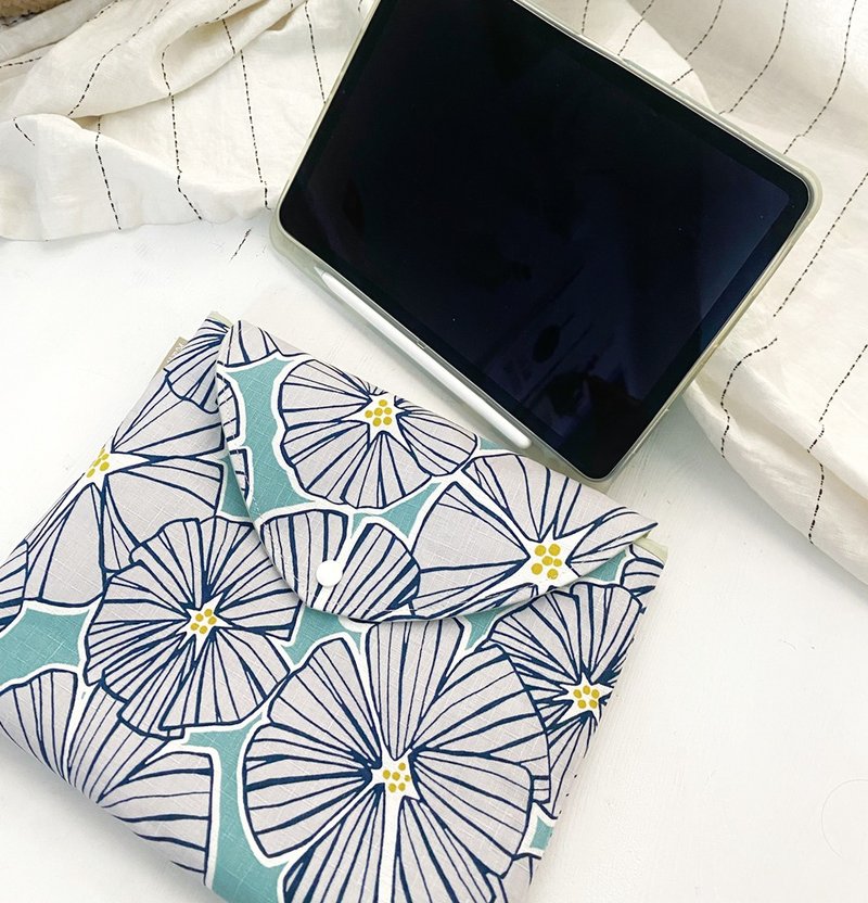 ヘアモトライアングル封筒タブレットケース（ハンドブック/携帯電話/ iPad /電子書籍リーダー） - タブレット・PCケース - コットン・麻 ブルー