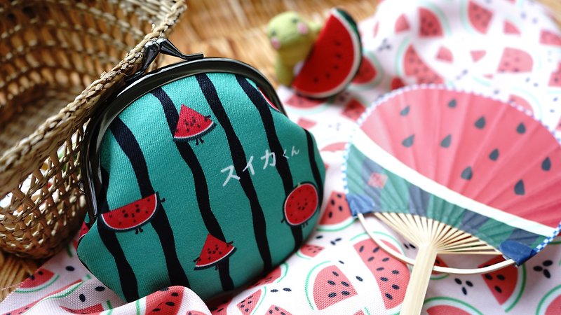 Coin purse Watermelon Mulberry creative Chun bag kiss lock bag card storage - Wallets - Other Materials Red