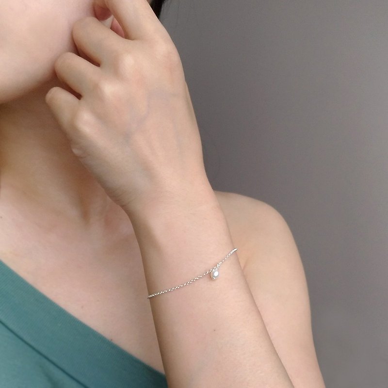 b014 Promise-Sterling Silver Pearl Bracelet - Bracelets - Pearl White