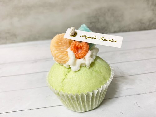 Angelic Garden 雜果Cupcake蠟燭 (草綠色)
