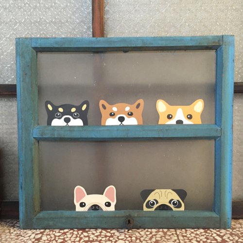 Peeping Dog Sticker Set(includes 5pcs)