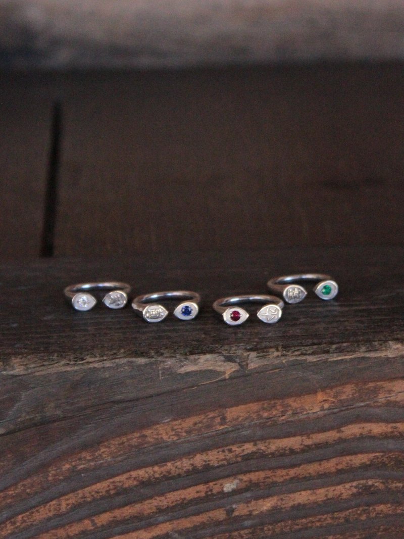 WADANG1405 R 喜(happiness) white - 戒指 - 純銀 銀色